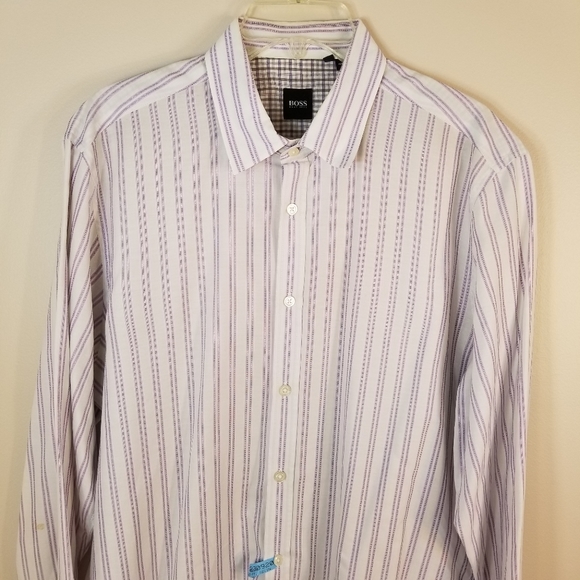 Hugo Boss BOSS Stripe Button Down Dress Shirt XL - Picture 8 of 16